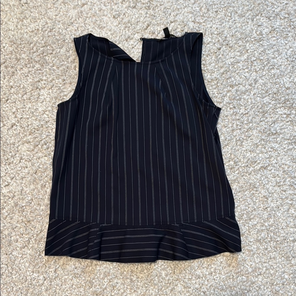 Banana Republic Navy Pinstripe Sleeveless Blouse & Skirt Set